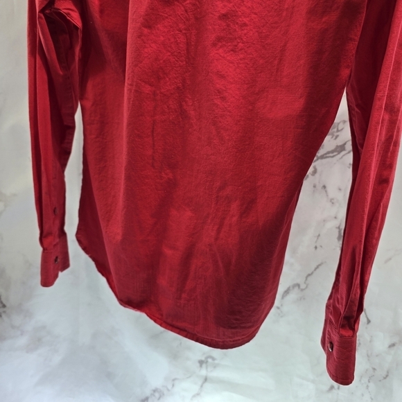 Vintage Western Shirt Women Medium Red Pearl Snap Button Rocky Mountain Rockies - Picture 7 of 11